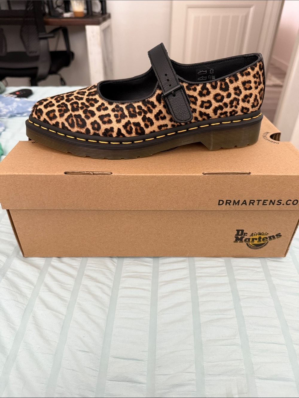 Dr. Martens Kids Leopard Print Mary Jane in Brown and Black Never Worn